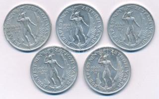 1948. "Magyar Állami Pénzverő / Budapest Nemzetközi Vásár" Al emlékérem (5x) (32,5mm) T:XF,VF