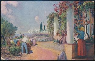 1916 Tábori posta képeslap / Field postcard "K.u.K. KRIEGSMARINE / S.M.S. BUDAPEST"