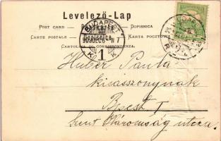 1902 Krampusz / Krampus with birch and chains. Emb