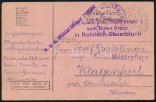 1915 Tábori posta levelezőlap / Field postcard "Physikalisch-Orthopädische Heilanstadt vom Rote...