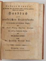 (Orvoslás) Kämpf, J.: Handbuch zur praktischen Arzneykunde. Chemnitz. 1795. Karl Gottlieb Hofmann. XXIV. 574p. Korabeli kartonált papírkötésben