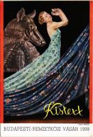 Kistext az 1938-as Budapest Nemzetközi Vásáron. Kispesti Textilgyár Art Deco reklámlapja. Foto Pécsi...