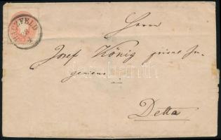 ~1862 5kr levélen / on cover "HACZFELD" - "DETTA"
