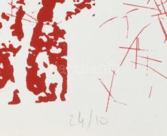 Kopasz Tamás (1958- ): Piroska I., 1985. Szitanyomat, papír, jelzett, számozott (24/10), 67×47 cm. R...