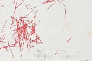 Kopasz Tamás (1958- ): Piroska I., 1985. Szitanyomat, papír, jelzett, számozott (24/10), 67×47 cm. R...