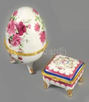 2 darab vintage ékszertartó, jelzés nélkül, hibátlan, m: 12 cm alatt