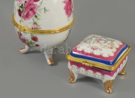 2 darab vintage ékszertartó, jelzés nélkül, hibátlan, m: 12 cm alatt