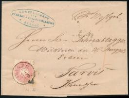 ~1864 5kr levélen, átmenő bélyegzésekkel / on cover "IVANEC"