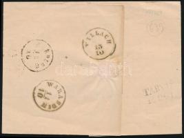 ~1864 5kr levélen, átmenő bélyegzésekkel / on cover "IVANEC"