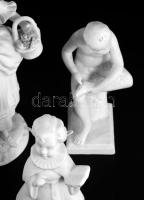 3 darab biszkvit porcelán figura, közte Schaubach kunst, egyik sérült, m: 18 cm alatt