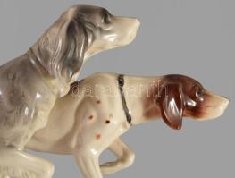 Hertwig-Katzhütte vadászkutya pár, jelzett, hibátlan, 33x19 cm