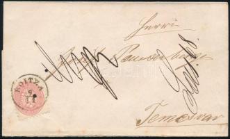 ~1864 5kr levélen, K. A. (Kádár Anton) viaszpecséttel / on cover with K. A. wax seal, "BOITZA&q...
