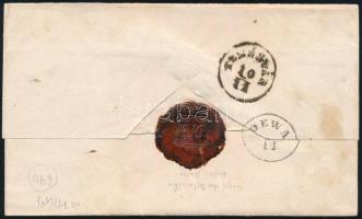 ~1864 5kr levélen, K. A. (Kádár Anton) viaszpecséttel / on cover with K. A. wax seal, "BOITZA&q...