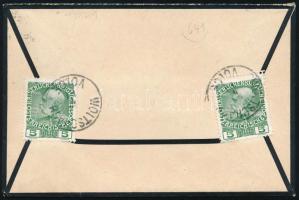 1911 Levél hátoldali 2 x 5H bérmentesítéssel / Cover with 2 x 5H franking, "WOITSCHACH / VOLCE&...