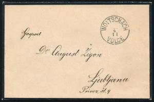 1911 Levél hátoldali 2 x 5H bérmentesítéssel / Cover with 2 x 5H franking, "WOITSCHACH / VOLCE&...