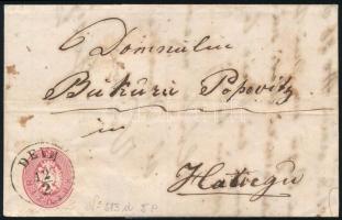 ~1864 5kr levélen / on cover, "DEVA"
