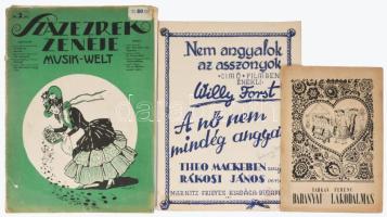 3 db kotta: Farkas Ferenc: Baranyai lakodalmas; A nő nem mindég angyal...; Százezrek zenéje. Változó állapotban.