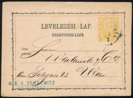 1871 2kr díjjegyes levelezőlap / PS-card \"NAGYKANIZSA\" - \"WIEN\"