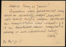 1945 (2. díjszabás) Budapest helyi levelezőlap 5 db bélyeggel / Local postcard