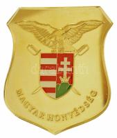 1998. "Magyar Honvédség" egyoldalas aranyozott, részben zománcfestett plakett, eredeti tokban (83x71mm) T:AU