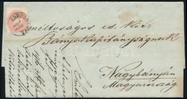 ~1864 5kr levélen / on cover "ABRUDBÁNYA" - "NAGY BÁNYA"