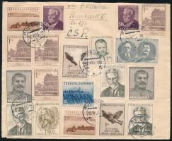 1953 Levél 36 db bélyeggel / Cover with 36 stamps to Germany