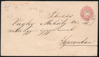 ~1864 5kr díjjegyes levél / PS-cover "KAPUVÁR" - Sopron