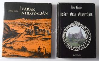 2 db - Kiss Gábor: Erdélyi várak, várkastélyok. + Csorba Csaba: Várak a Hegyalján. Kiadói egészvászon kötés, kissé kopottas papír védőborítóval.