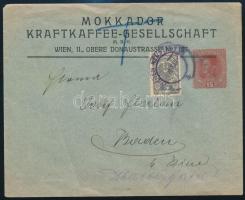 ~1917 15H díjjegyes céges levél 5H díjkiegészítéssel / Business cover with additional franking, &quo...
