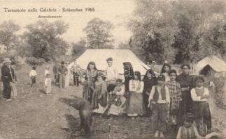 Calabria refugee camp after the earthquake