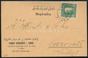 1913 Török-szerb kétnyelvű levelezőlap / bilingual postcard "K. UND K. MILITARPOST / KLJUC&quot...
