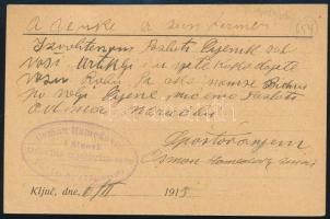 1913 Török-szerb kétnyelvű levelezőlap / bilingual postcard "K. UND K. MILITARPOST / KLJUC&quot...