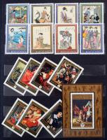 Magyar gyűjtemény a 70-es évekből sorokkal, blokkokkal, kisívekkel, A/4 és 1 közepes berakóban