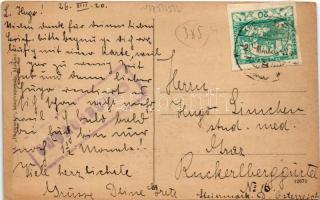 1920 Verebély, Vráble; utcakép, templom / street, church (EB)