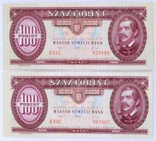 1992. 100Ft "B 055 023090" nyomdai papírráncok, és "B 055 003607" enyhén jobbra tolódott nyomat T:XF Adamo F37
