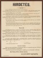 1874 Pola, A cs. és k. haditengerészet hajóstanoncoknak felvételt hirdet, a polai Cs. és K. kikötői ...