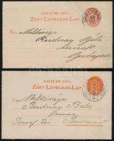 1896-1897 2 db díjjegyes zárt levelezőlap "IPOLYSÁG"