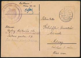 1940 Tábori posta levelezőlap / Field postcard "M.kir. VII/2 szabv. hadihidoszlop parancsnokság...