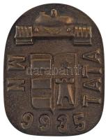 1970-1980 k. "MN Tata 9935 (25. harckocsiezred)" egyoldalas, öntött bronz plakett, tokban (90x69mm) T:AU