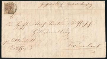 ~1850 Ex offo levél 6kr bérmentesítéssel / Ex offo cover "MALACZKA" - "KRUMBACH"