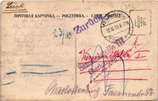 1915 Lutsk, Luck; market, vendors. photo + "K.D. Feldpoststation" (fa)