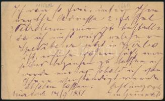 1881 2kr díjjegyes levelezőlap / PS-cover "MIAVA" - "VERBÓ"