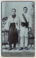 Chernivtsi, Czernowitz, Cernauti, Csernyivci; couple in folk costume. Rosalie Rosenhek thick photo (...