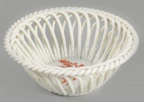 Herendi Apponyi mintás kosár kínáló, jelzett, hibátlan, d: 11,5 cm