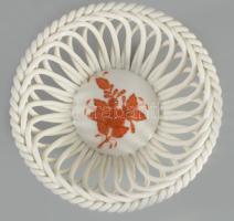 Herendi Apponyi mintás kosár kínáló, jelzett, hibátlan, d: 11,5 cm