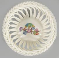 Herendi VBO mintás kosár kínáló, jelzett, hibátlan, d: 9,5 cm