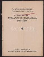 1925, 1927 Általános javaslattervezet és szabályrendelettervezet a székesfőváros tejellátásának szabályozása tárgyában + Budapest jogszabályai II. füzet