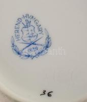 Herendi Viktória mintás porcelán váza. Kézzel festett, jelzett, hibátlan, m: 15,5 cm