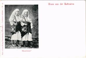 Gruss aus der Bukowina. Bäuerinnen / népviselet, parasztasszonyok / folklore from Bucovina. Leon Kön...