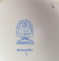 Herendi Viktória mintás váza kosárfonott felülettel, jelzett, hibátlan, m: 23 cm